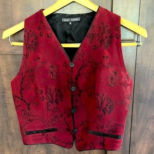 Wine Brocade Tuxedo Vest sz. 6
